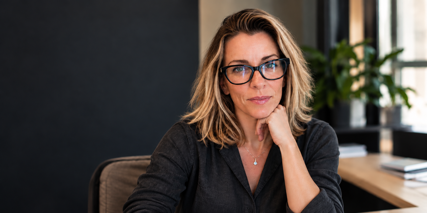 Editorial portrait of a consultant in a modern office
